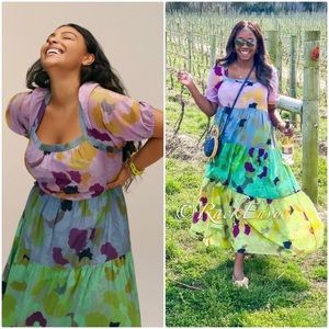 ANTHROPOLOGIE CAROLINE TIERED MAXI DRESS